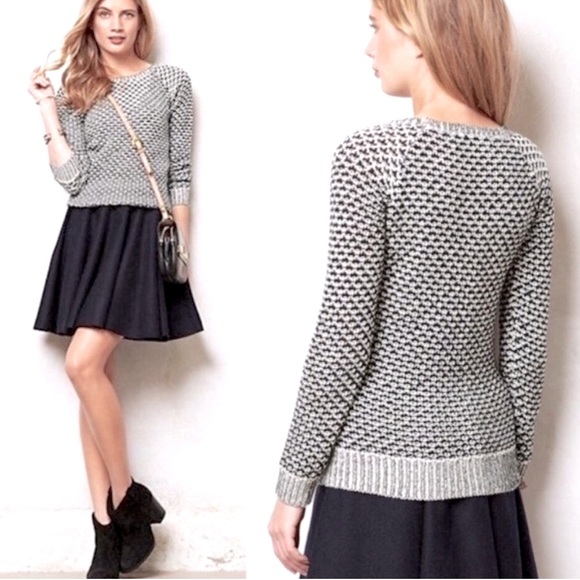 Anthropologie Black and White Sparrow Sweater Size S - Picture 2 of 7